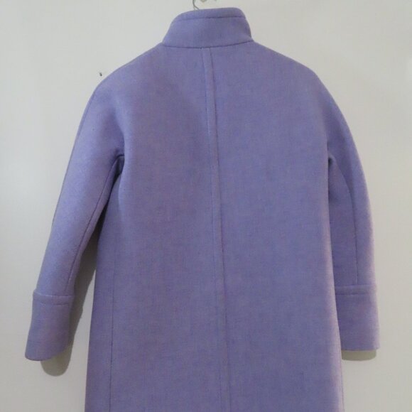 J.Crew Cocoon Two-Way Zip French Purple Coat Petite 2P - Picture 7 of 10